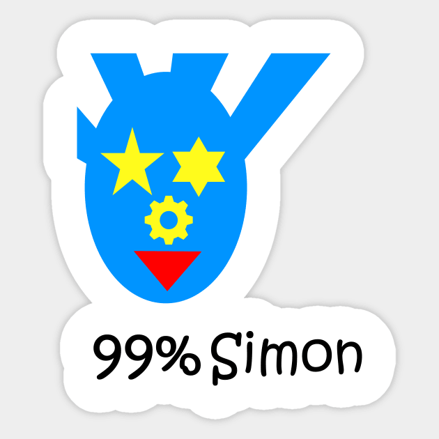 Funky Blue Face Sticker by simonjgerber